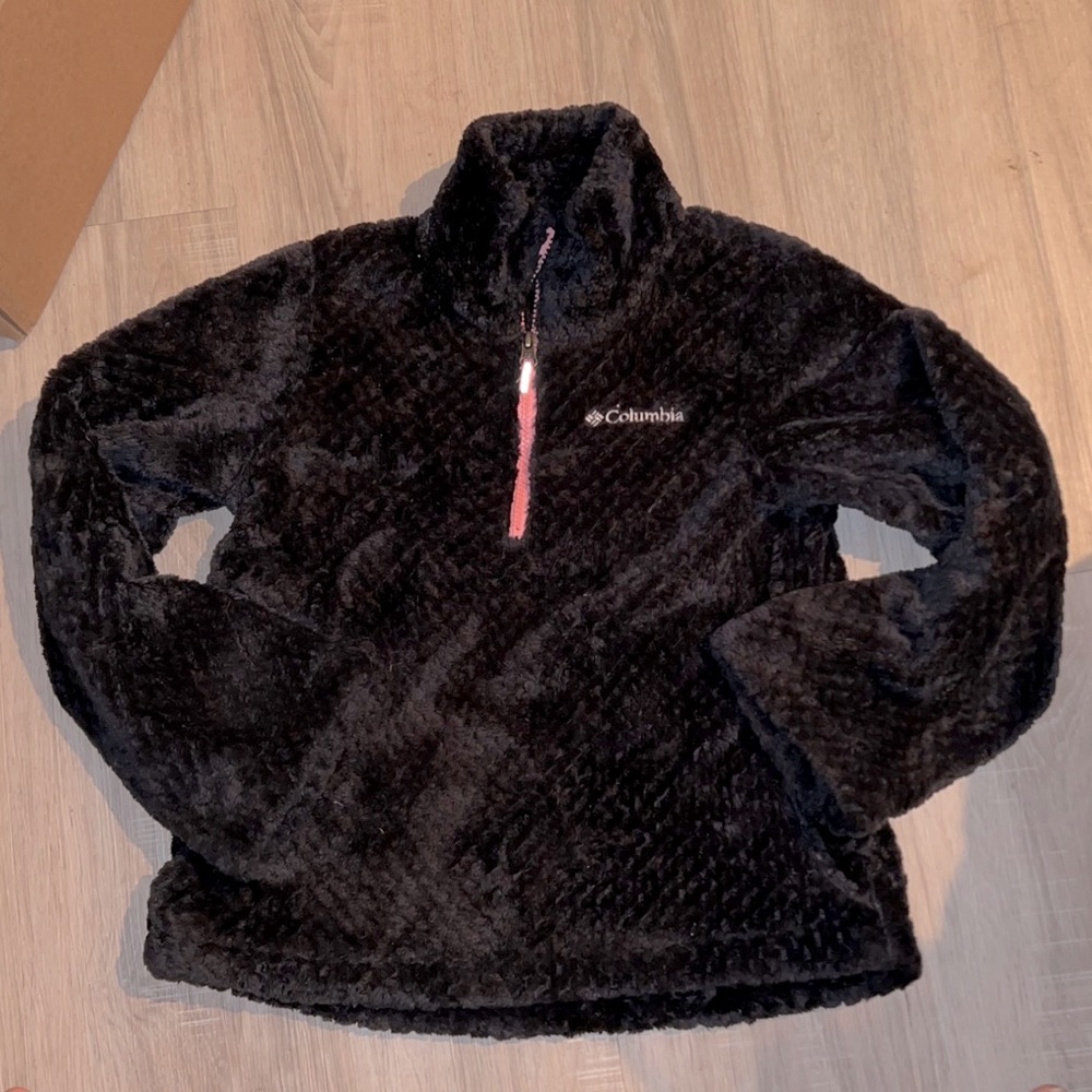 Girls Columbia Quarter Zip Pullover Hoodie, Size M (10-12).